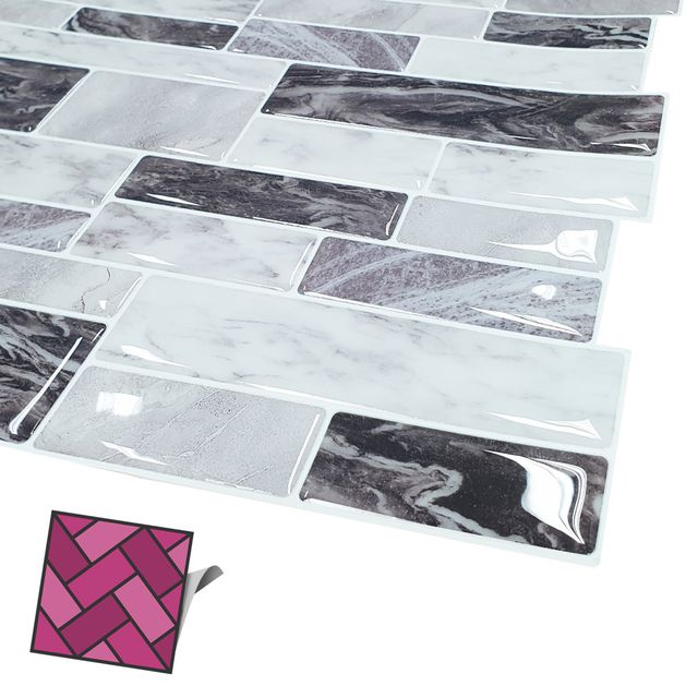 월타일스티커 076 랜덤 벽돌 포인트 스티커타일