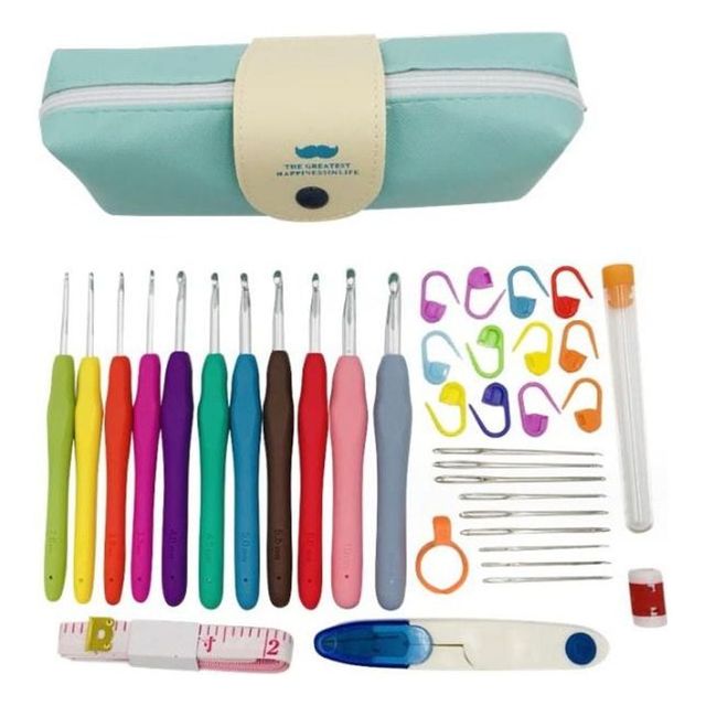 코바늘 돗바늘 단수링 세트 뜨개질 도구 DIY 컬러풀