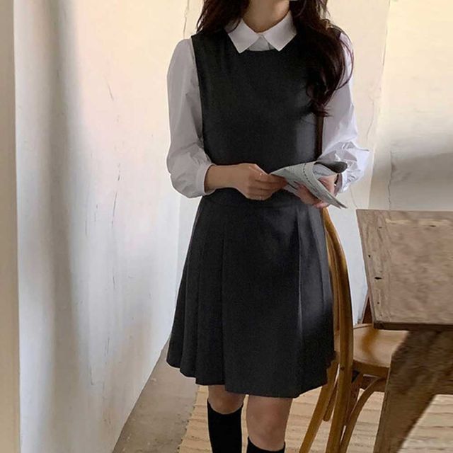 플리츠 베스트 원피스 TD-1004382