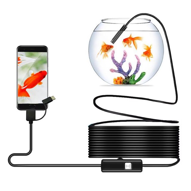 휴대폰 장착 내시경 카메라 2m 관찰 탐지 동물구조