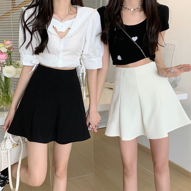 여자 플리츠 A라인 속바지 짧은 스커트 URK-463