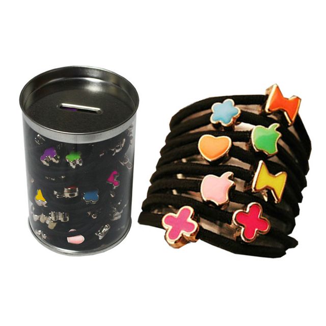 칠보골드메달 헤어밴드 검정60P 깡통악세서리 고무줄