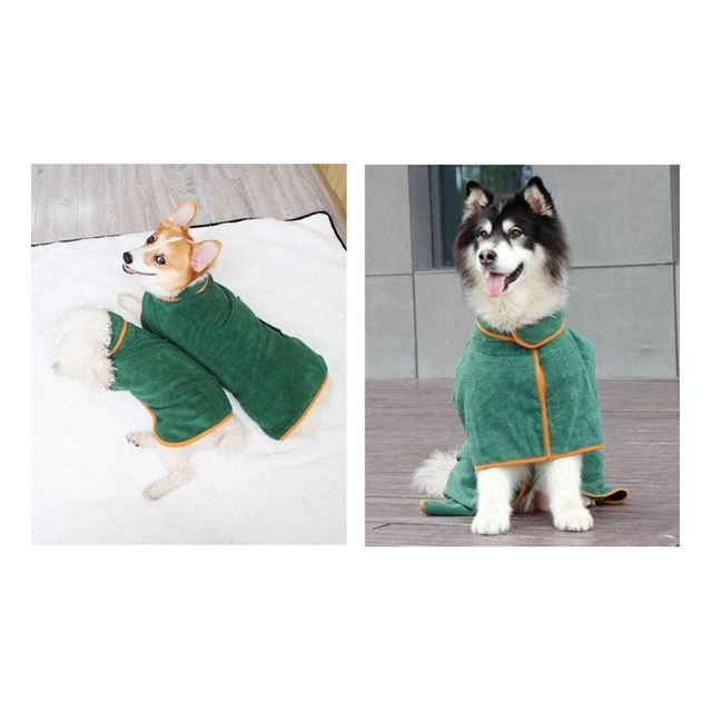 강아지 고양이 소프트 수건 샤워 가운 타올 목욕 M