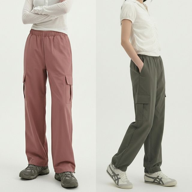 여성 카고 스트링 와이드 밴딩 팬츠 JEB-1006831