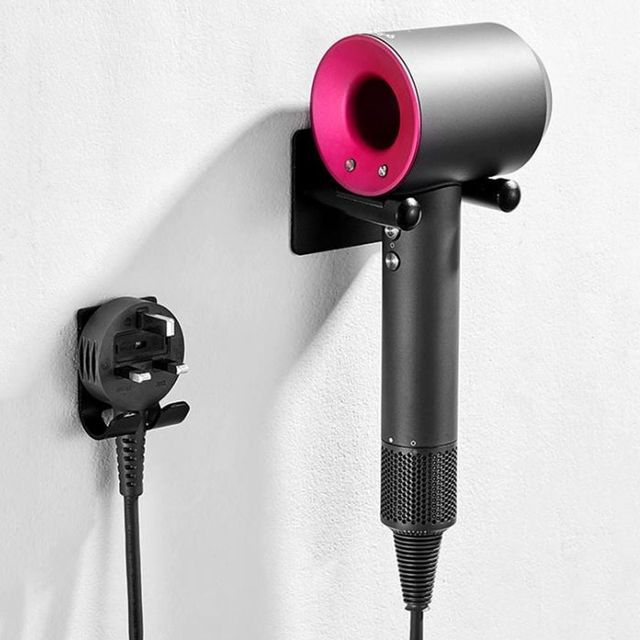 욕실 알루미늄 드라이기 거치대 2종 세트 - 공간 절약형 디자인