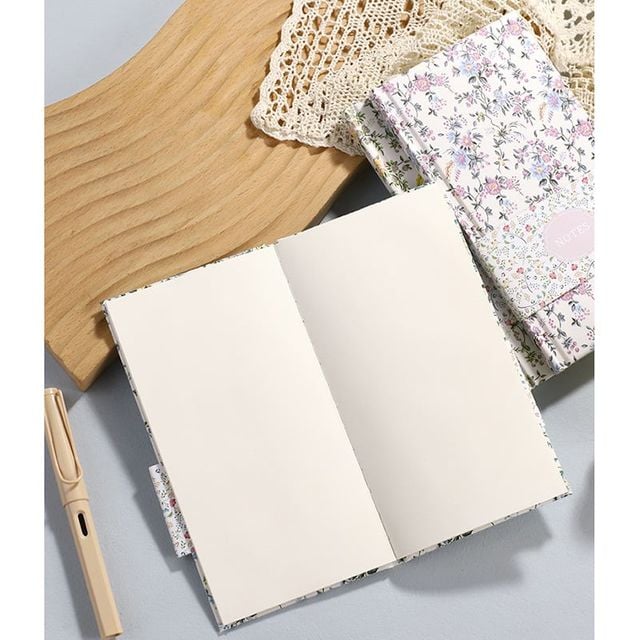 공백 페이지 스탬프북 A6 플라워 여행노트 다이어리