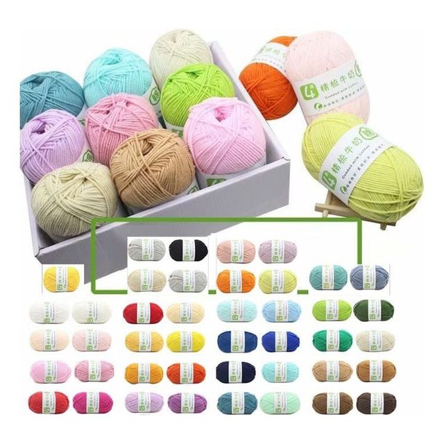 키밍 뜨개질 인형실 코바늘 손뜨개 면사 소품 실크래프트