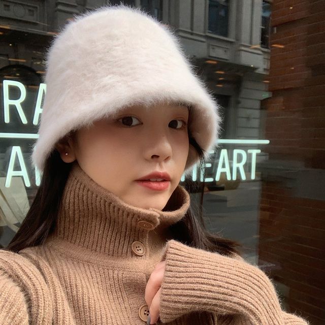 여성 토끼퍼 버킷햇 벙거지 모자 OSM-1006039