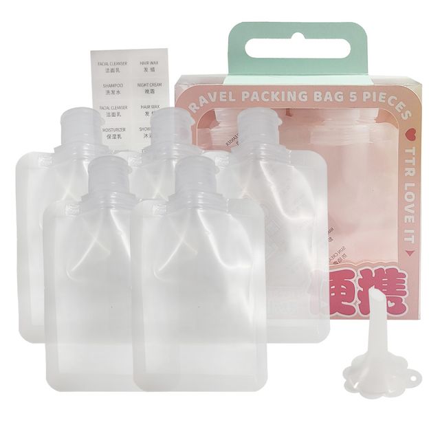 장만A617 여행용 세면용품 화장품 소분파우치 5개 셋 Huolang 만물선생 액체 샴푸 린스 바디워시