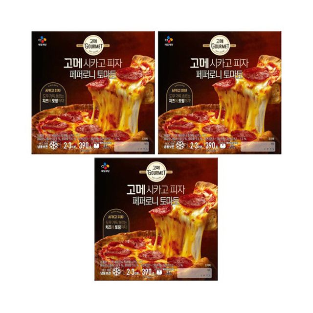 고메 페퍼로니 토마토 시카고 피자 390g x 3개
