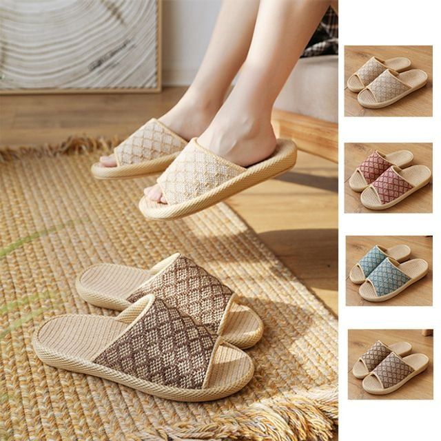 키밍 사계절 린넨 실내 거실화 슬리퍼 편안한 착용감