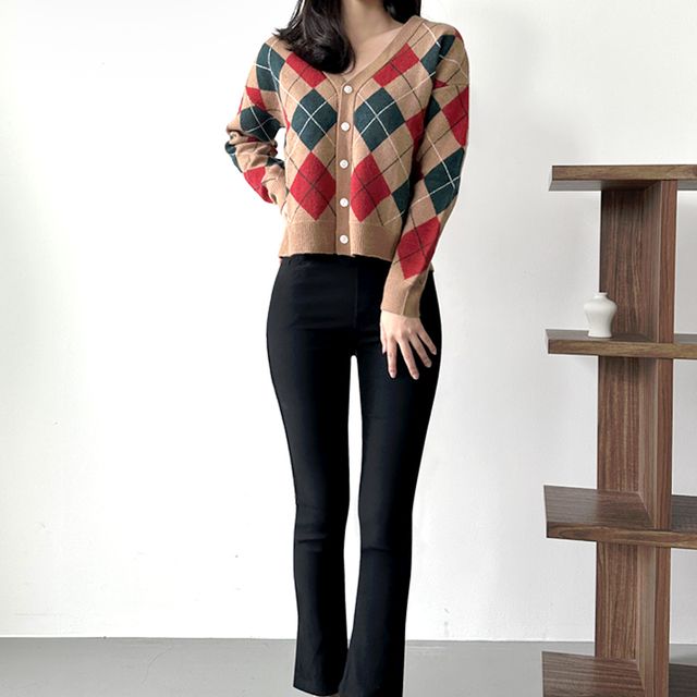 다이아 패턴 가디건 JB-1005149