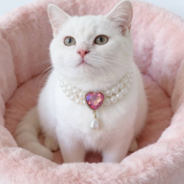 강아지 고양이 진주 목걸이 반려동물 펜던트 패션 악세사리