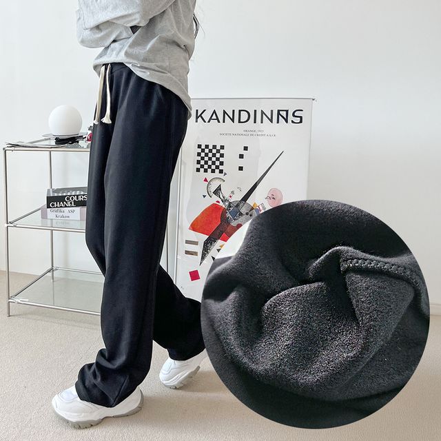 메트리 남녀공용 무지면 와이드 기모바지 SD-1004540