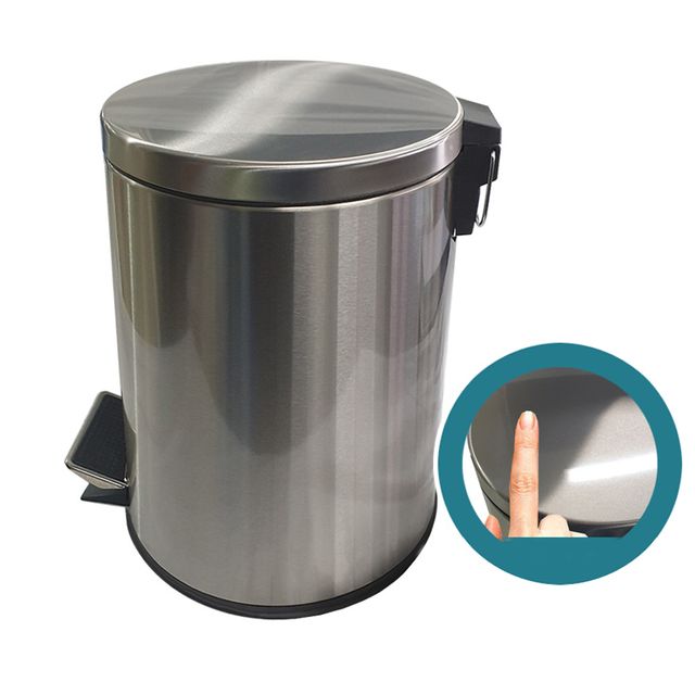 삼정825 스텐 페달 원형 쓰레기통 휴지통 8L 소