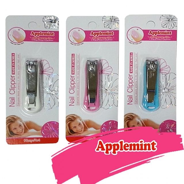홈아트 손톱남림방지 손톱깍이 3개 - 애플민트 손톱정리 네일아트 손톱깍기 보호덮게