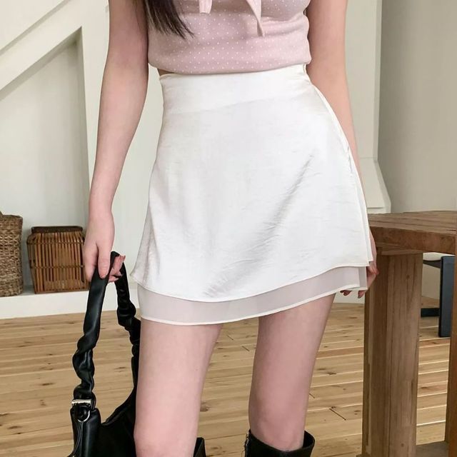 국내생산 새틴 데일리 미니 스커트 JSD-1008858