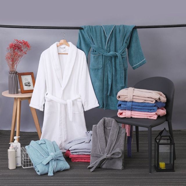 키밍 부드러운 극세사 커플 호텔 샤워가운 목욕타올 실내 잠옷