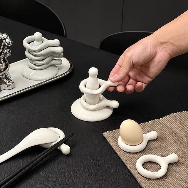 도자기 수저받침 세트 숟가락 저가락 귀여운 트레이