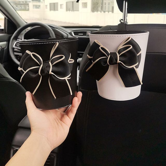 리본 자동차 쓰레기통 휴지통 수납용품 홀더 깔끔
