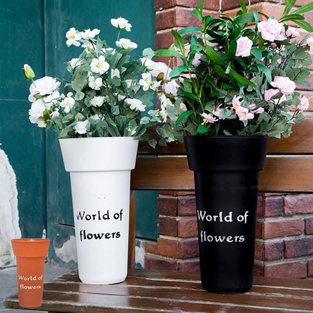 플라스틱 꽂집 꽃통 진열대 빈화분 바구니 보관 소형