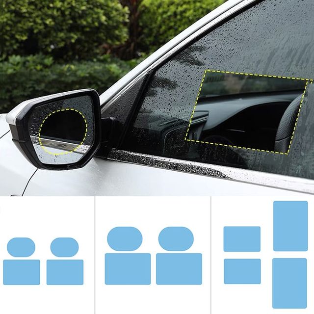 자동차 사이드 미러 운전석 창문 방수 필름 4p세트