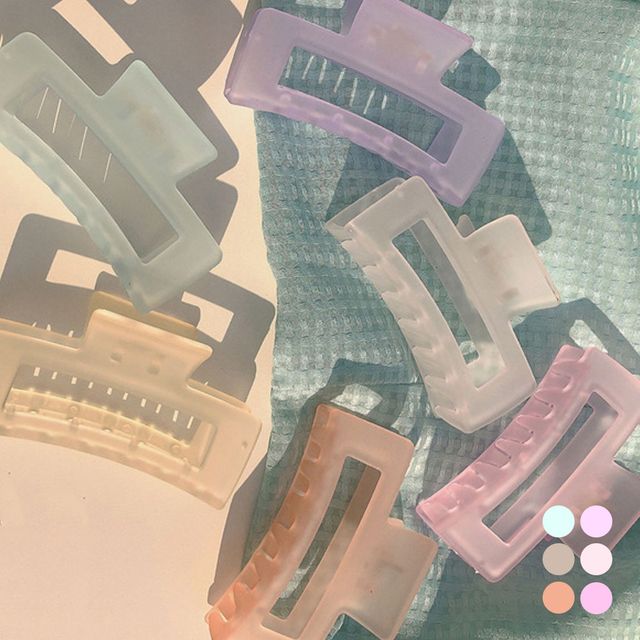 투명 6가지색 사각 집게핀 URD-055