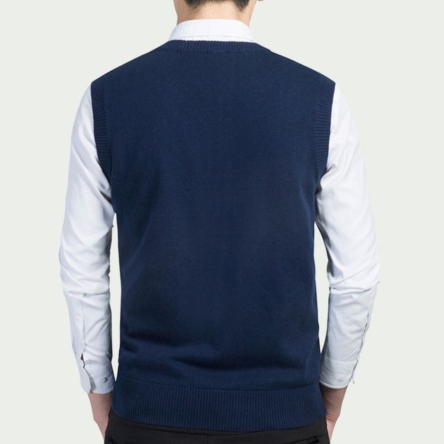 남성 무지 니트 조끼 베스트 보이넥 민소매 패션 아이템