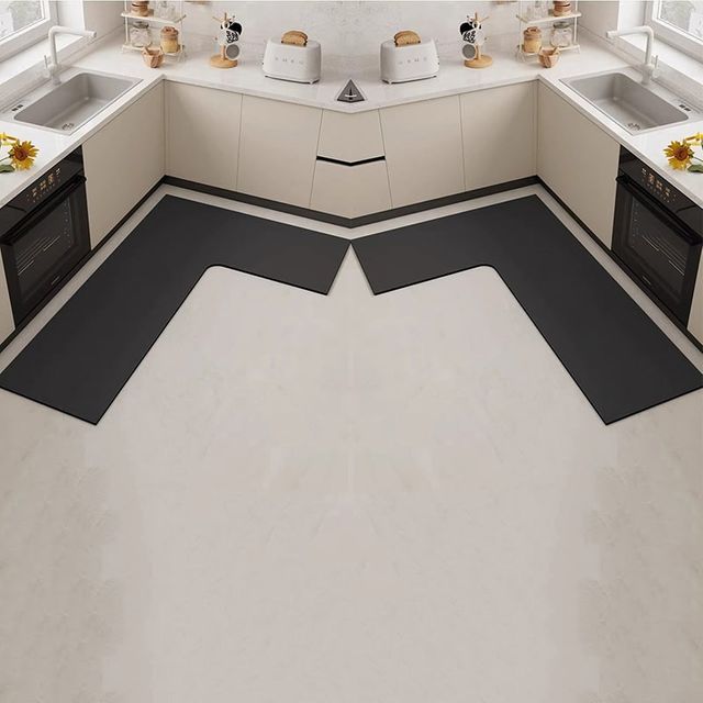 규조토 코너 주방매트 싱크대 바닥 미끄럼방지 L자