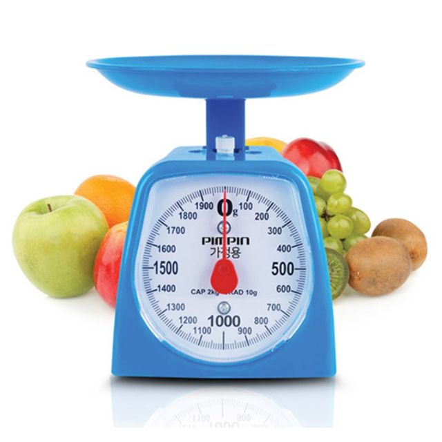 핀핀2000 기계식 아날로그 주방저울 2Kg 계량저울 10g단위측정 가정용