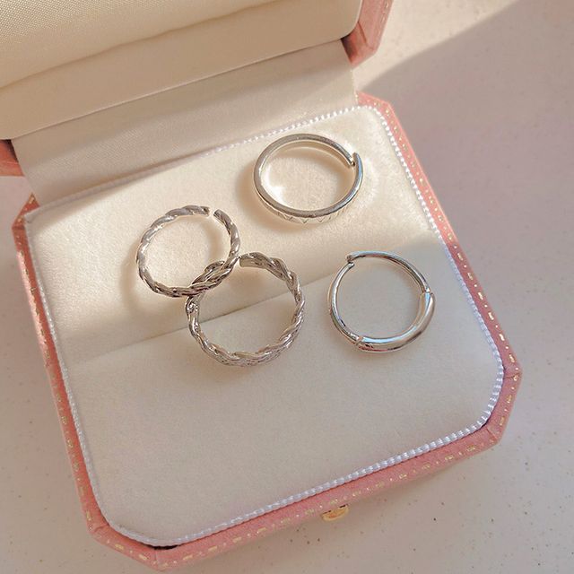 여성 패션 실버 반지 4개 세트 실반지 레이어드