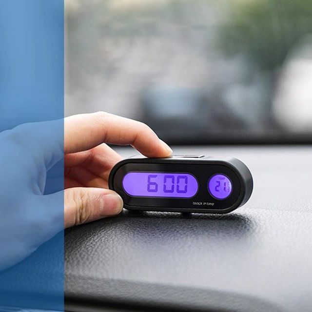 차량용 디지털 온도계 시계 자동차용품야광 LED시계