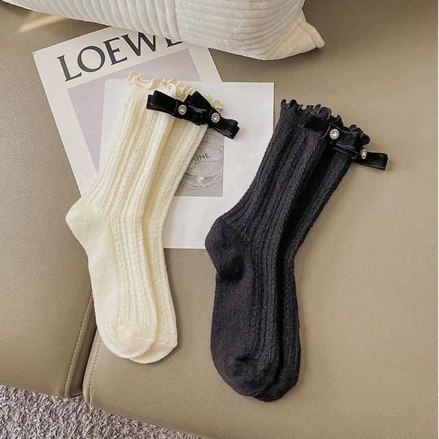 리본 큐빅 니삭스 ROOT2003