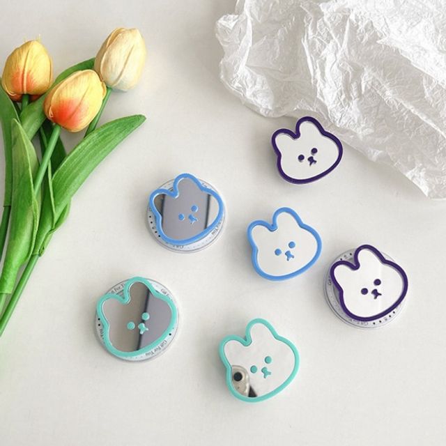 토끼 거울 스마트톡 홀더 스마트폰 거치대 핑거톡