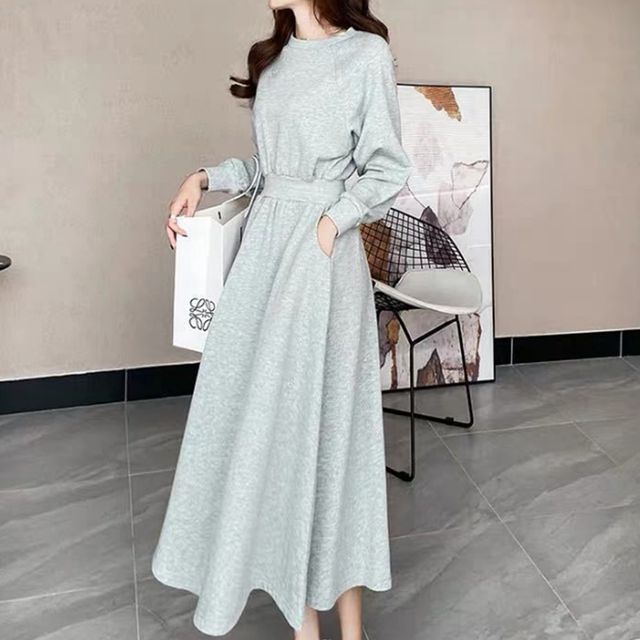 맨투맨 밴딩 롱 원피스 OSM-1005931