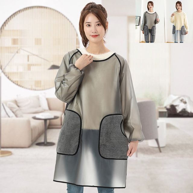 TPU 방수 긴소매앞치마 포켓형 주방 작업 90CM 100CM