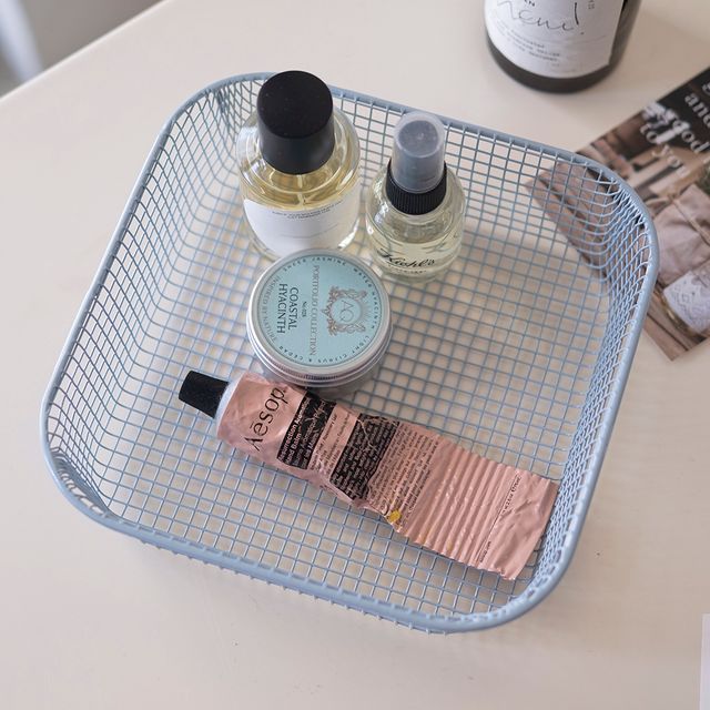 정사각 레트로 파스텔톤 철제 바스켓 CHS-1005631