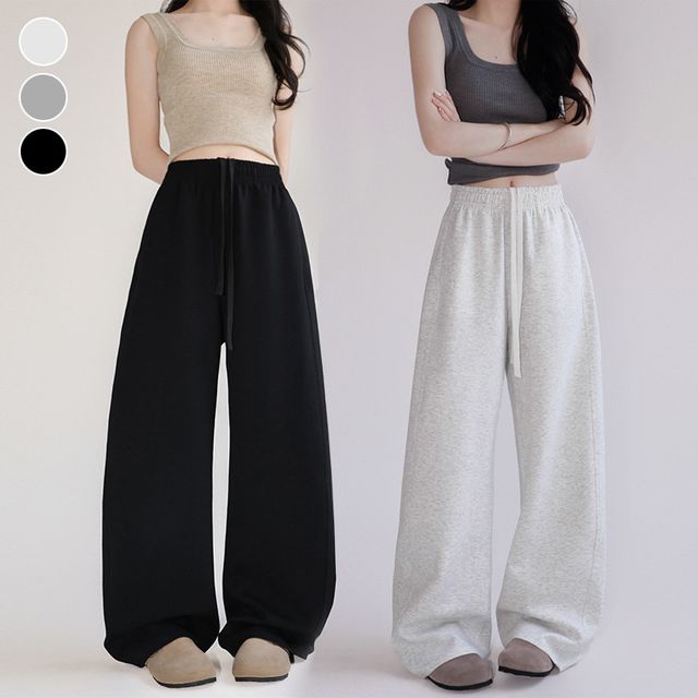 여성 간절기 와이드 스트링 팬츠 EL-1004875