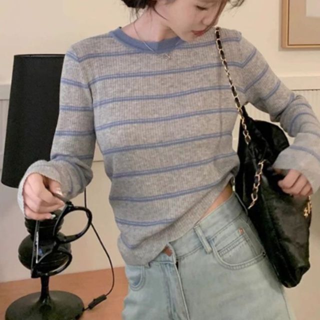 소프트 무드 단가라 니트 티셔츠 JSC-1004244