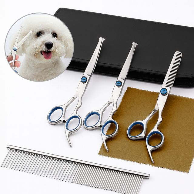 강아지 미용가위 스텐 커브가위 셀프 숱가위 미용도구세트