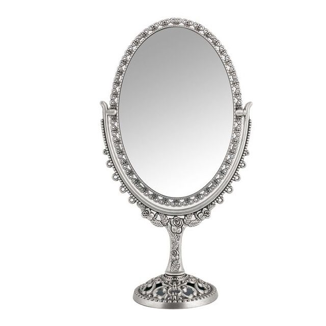 큐빅 타원 거울(중32x17.5cm)(주석)탁상거울 미용거울