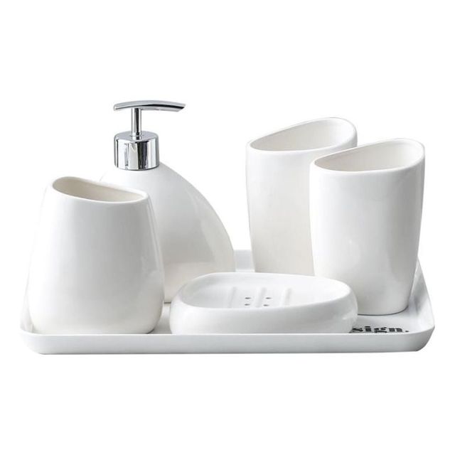 세미락 욕실 도자기 디스펜서 5종 세트 고급형