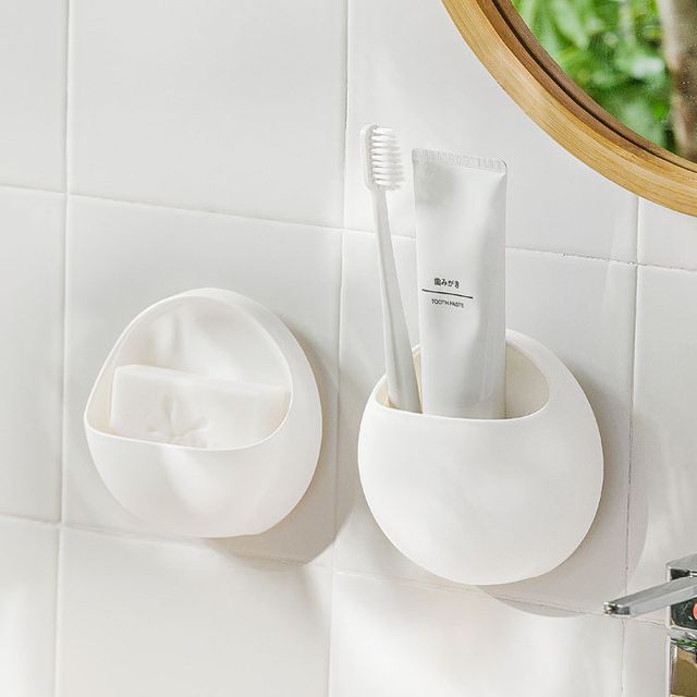원형 칫솔꽂이 주방 욕실 수납 선반 화장품 정리함
