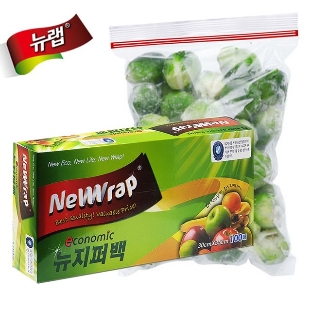 뉴랩 다회용 뉴 지퍼백 대용량100매 30x35 비닐백