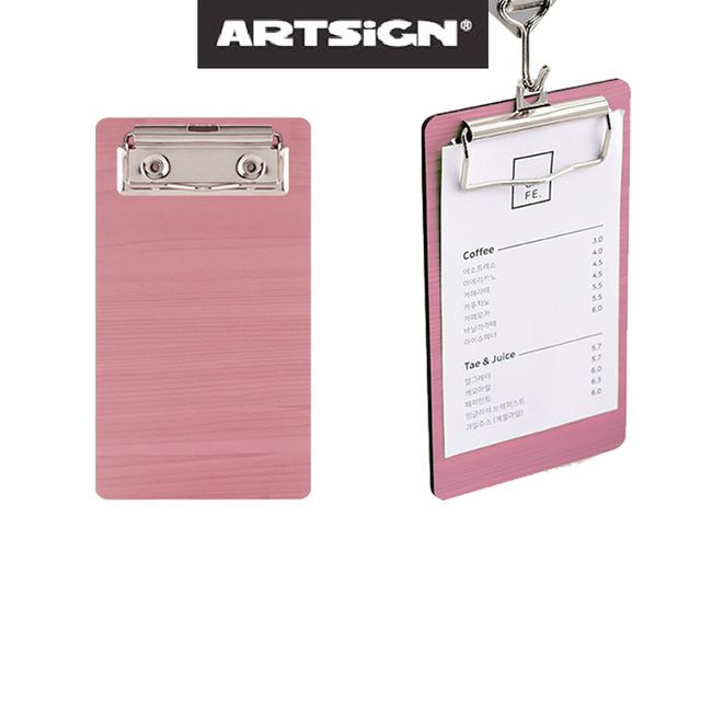 계산서꽂이 빌지 영수증 클립보드 분홍우드 160중