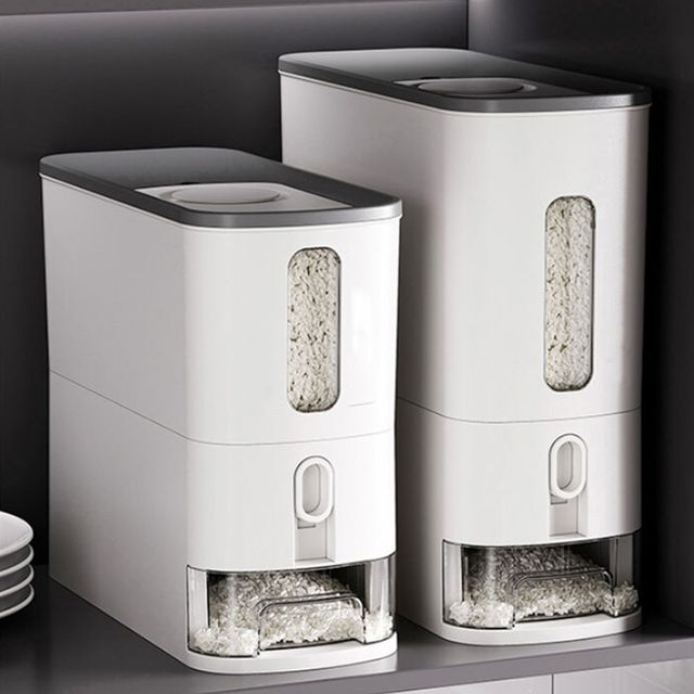 온휴 원터치 쌀통 2종 택일 6kg 12kg 투명창 해충방지 원터치버튼