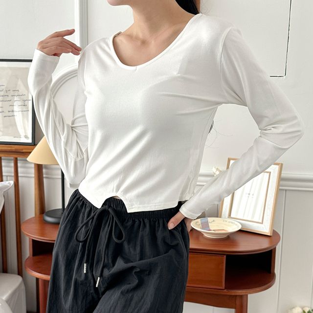 피치스킨 크롭 스쿱넥티 SD-240931