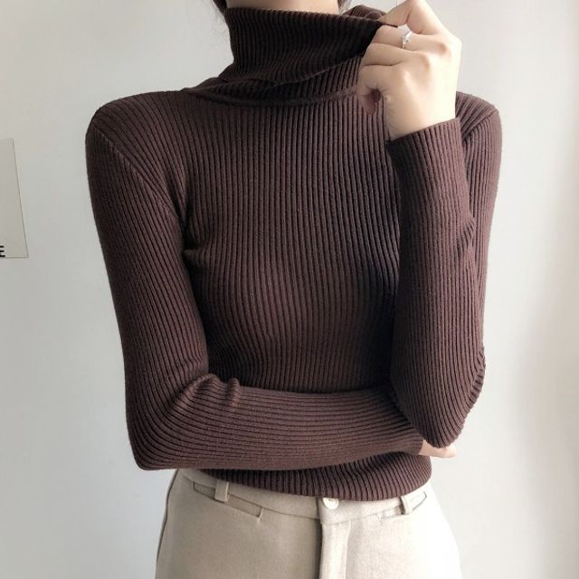 8컬러 터틀넥 골지 니트티셔츠 OSM-1006890