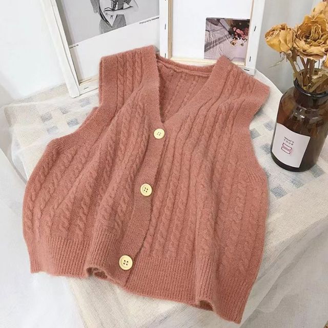 꽈베기 브이넥 니트 베스트 RNR-0006