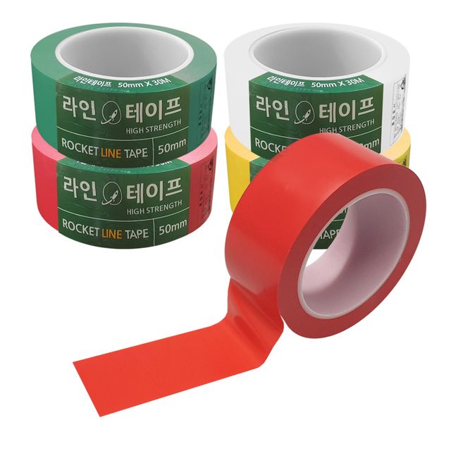 로켓180 질긴 PVC 라인테이프 4종 폭50mm 30M